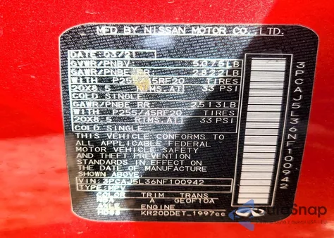 2022 Infiniti Qx55 Sensory z USA, uszkodzony, nr VIN 3PCAJ5L36NF100942